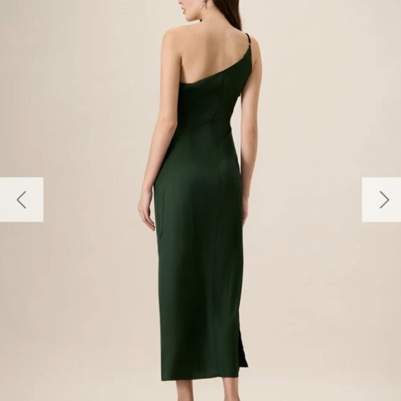 RIHOAS Women's Green One-shoulder Satin Maxi Dress XS - Picture 6 of 7